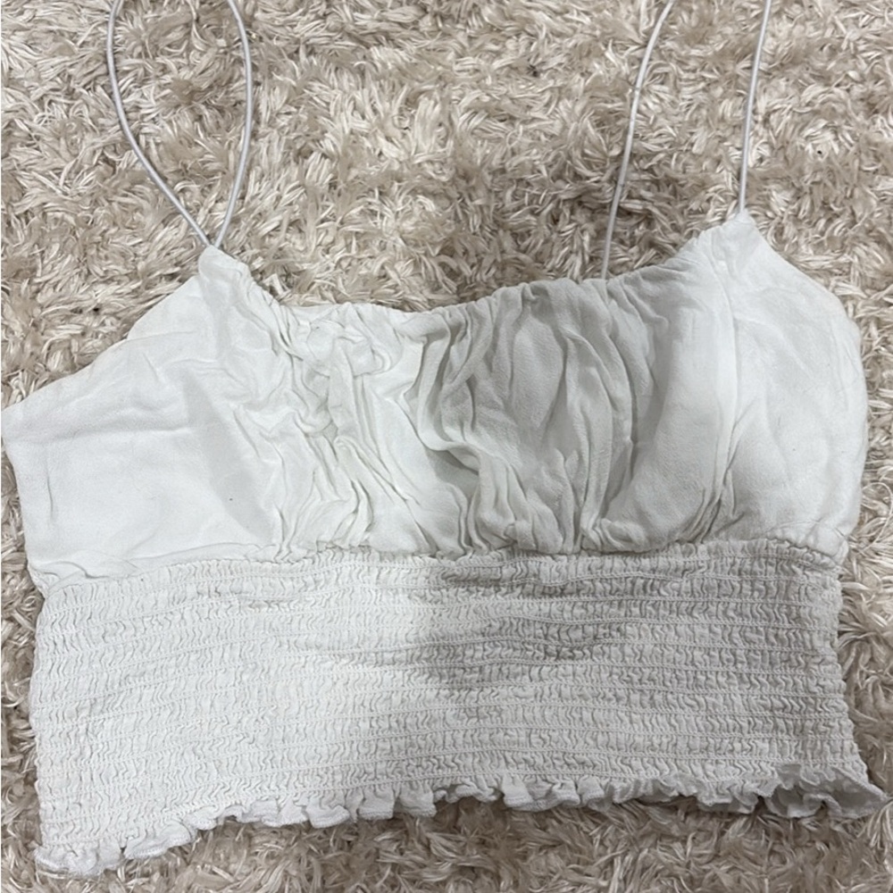 La Hearts Cream Ruched Bustier Camisole